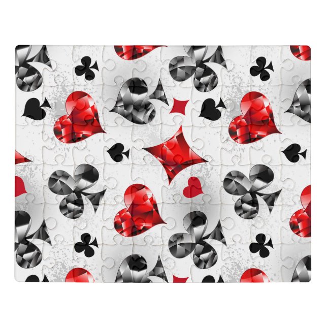Poker Player Gambler Playing Card Suits Las Vegas Jigsaw Puzzle (Puzzle Horizontal)