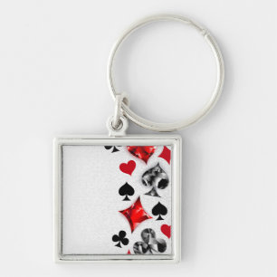 Poker Player Gambler Playing Card Suits Las Vegas Keychain