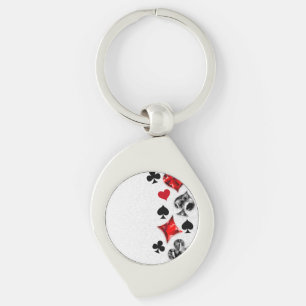 Poker Player Gambler Playing Card Suits Las Vegas Keychain