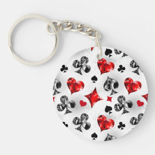 Poker Player Gambler Playing Card Suits Las Vegas Keychain