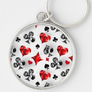 Poker Player Gambler Playing Card Suits Las Vegas Keychain