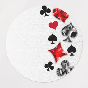 Poker Player Gambler Playing Card Suits Las Vegas Kids' Labels