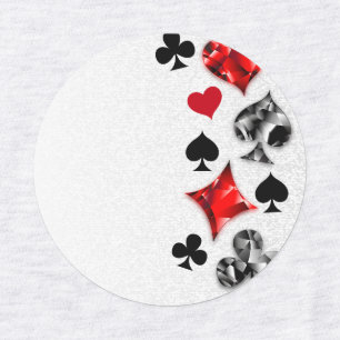 Poker Player Gambler Playing Card Suits Las Vegas Kids' Labels