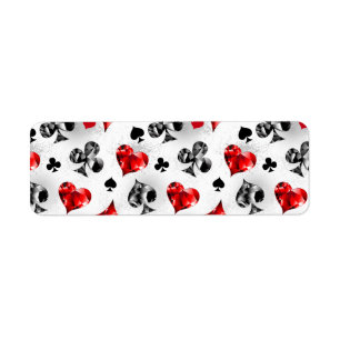 Poker Player Gambler Playing Card Suits Las Vegas Label