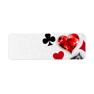 Poker Player Gambler Playing Card Suits Las Vegas Label