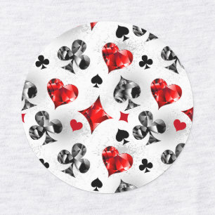 Poker Player Gambler Playing Card Suits Las Vegas Labels