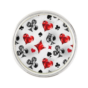 Poker Player Gambler Playing Card Suits Las Vegas Lapel Pin