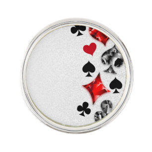 Poker Player Gambler Playing Card Suits Las Vegas Lapel Pin