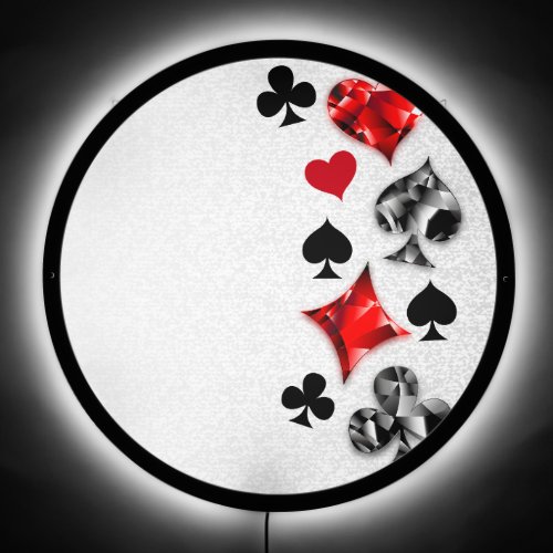 Poker Player Gambler Playing Card Suits Las Vegas LED Sign