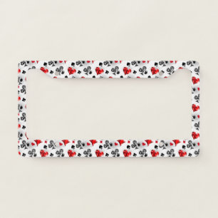 Poker Player Gambler Playing Card Suits Las Vegas License Plate Frame