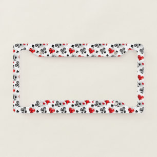 Poker Player Gambler Playing Card Suits Las Vegas License Plate Frame