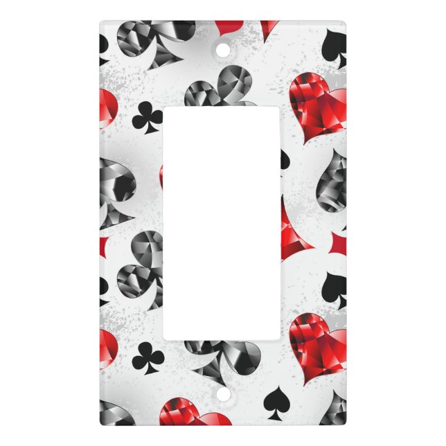 Poker Player Gambler Playing Card Suits Las Vegas Light Switch Cover (Front)