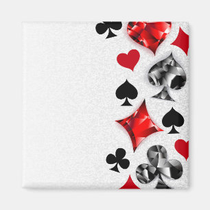 Poker Player Gambler Playing Card Suits Las Vegas Magnet