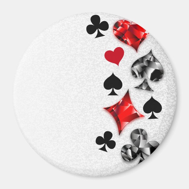 Poker Player Gambler Playing Card Suits Las Vegas Magnet (Front)