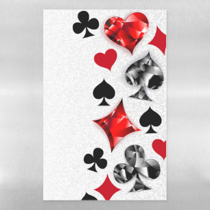 Poker Player Gambler Playing Card Suits Las Vegas Magnetic Dry Erase Sheet