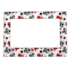 Poker Player Gambler Playing Card Suits Las Vegas Magnetic Frame