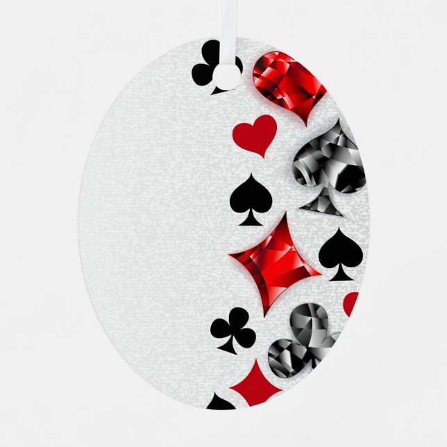 Poker Player Gambler Playing Card Suits Las Vegas Metal Ornament (Front)