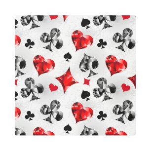 Poker Player Gambler Playing Card Suits Las Vegas Metal Print