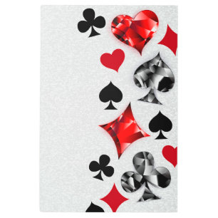 Poker Player Gambler Playing Card Suits Las Vegas Metal Print