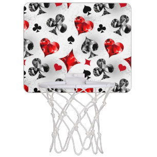Poker Player Gambler Playing Card Suits Las Vegas Mini Basketball Hoop