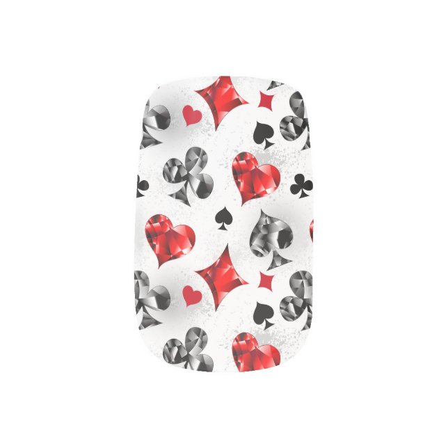 Poker Player Gambler Playing Card Suits Las Vegas Minx Nail Art (Left Thumb)