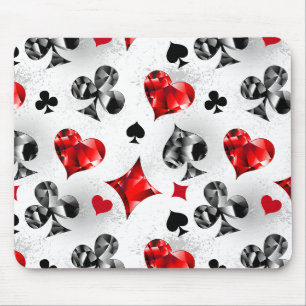 Poker Player Gambler Playing Card Suits Las Vegas Mouse Pad