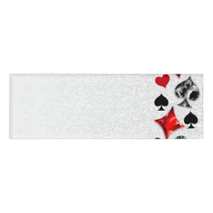 Poker Player Gambler Playing Card Suits Las Vegas Name Tag