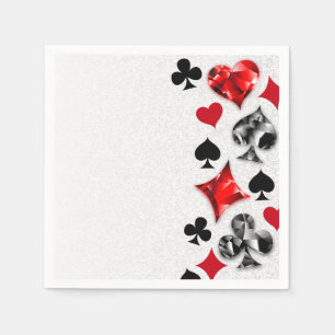 Poker Player Gambler Playing Card Suits Las Vegas Napkins