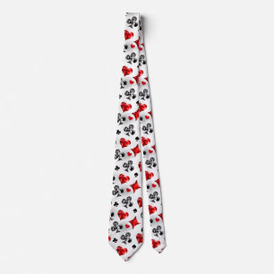 Poker Player Gambler Playing Card Suits Las Vegas Neck Tie
