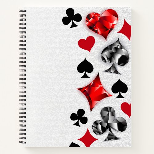Poker Player Gambler Playing Card Suits Las Vegas Notebook