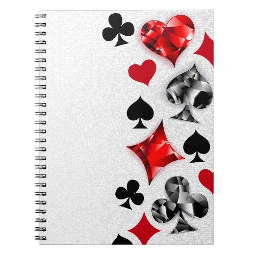 Poker Player Gambler Playing Card Suits Las Vegas Notebook