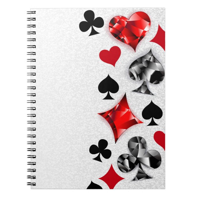 Poker Player Gambler Playing Card Suits Las Vegas Notebook (Front)