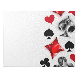 Poker Player Gambler Playing Card Suits Las Vegas Notepad