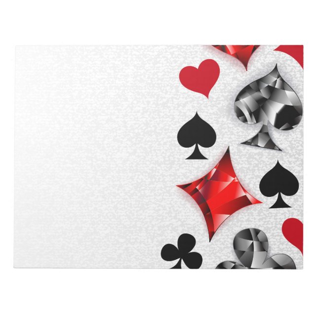 Poker Player Gambler Playing Card Suits Las Vegas Notepad (Front)