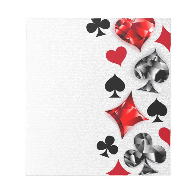 Poker Player Gambler Playing Card Suits Las Vegas Notepad (Front)