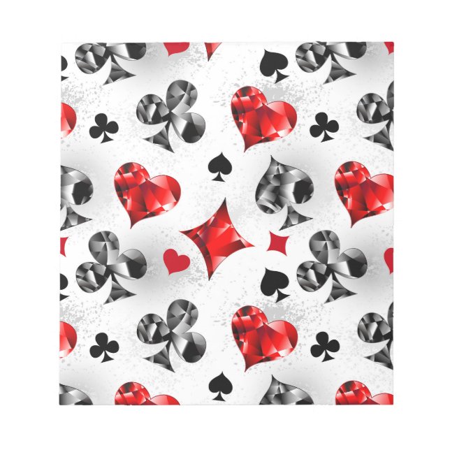 Poker Player Gambler Playing Card Suits Las Vegas Notepad (Front)