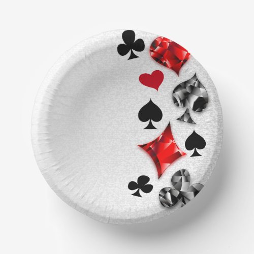 Poker Player Gambler Playing Card Suits Las Vegas Paper Bowls
