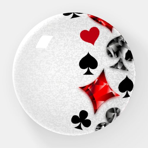 Poker Player Gambler Playing Card Suits Las Vegas Paperweight