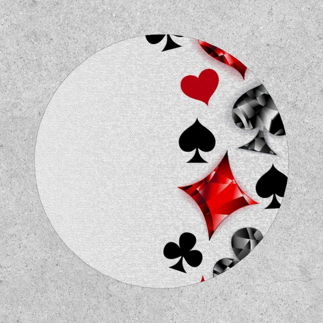 Poker Player Gambler Playing Card Suits Las Vegas Patch (Front)