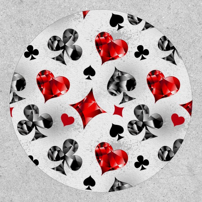 Poker Player Gambler Playing Card Suits Las Vegas Patch (Front)