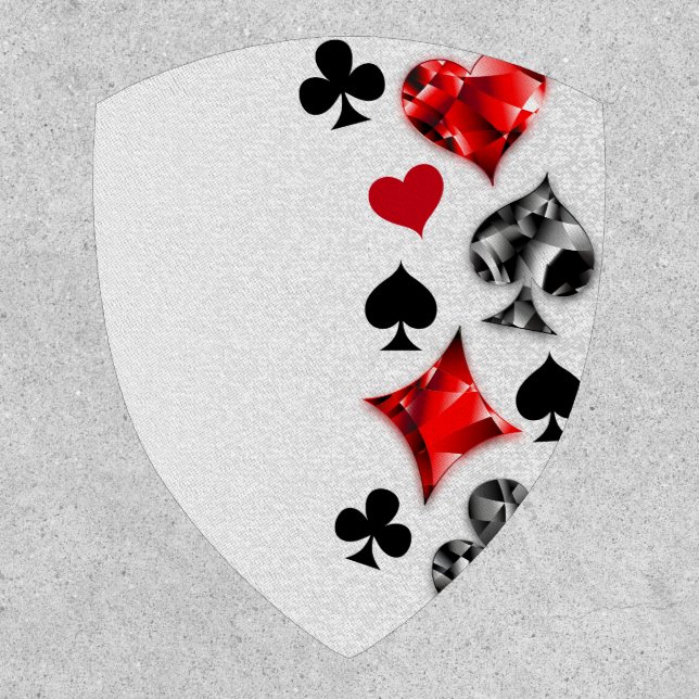 Poker Player Gambler Playing Card Suits Las Vegas Patch (Front)