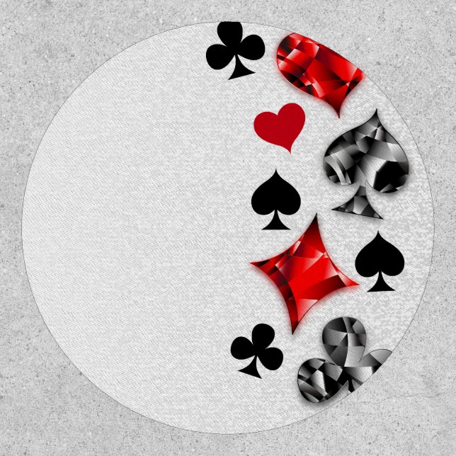 Poker Player Gambler Playing Card Suits Las Vegas Patch (Front)
