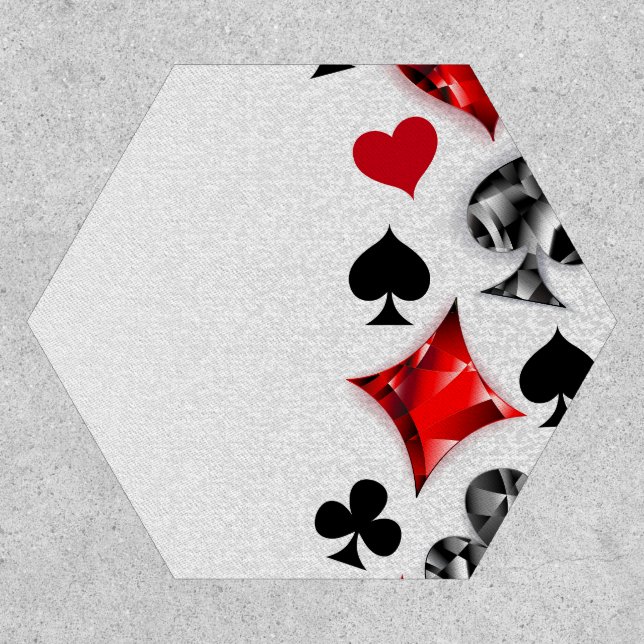 Poker Player Gambler Playing Card Suits Las Vegas Patch (Front)