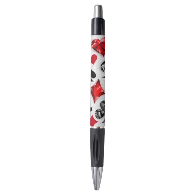 Poker Player Gambler Playing Card Suits Las Vegas Pen (Front Vertical)