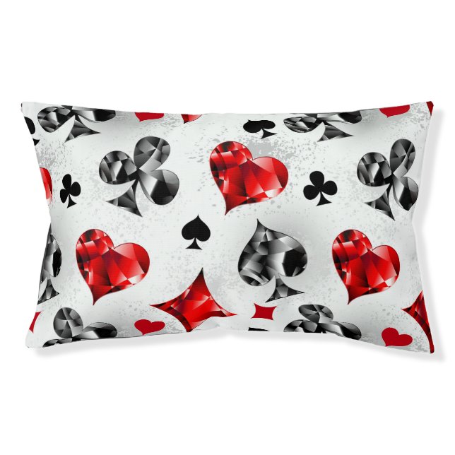 Poker Player Gambler Playing Card Suits Las Vegas Pet Bed (Front)