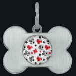 Poker Player Gambler Playing Card Suits Las Vegas Pet ID Tag<br><div class="desc">Gray,  textured background with polygonal playing cards symbols. Symbols of playing cards,  heart,  diamond,  spade and club.</div>