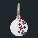 Poker Player Gambler Playing Card Suits Las Vegas Pet ID Tag<br><div class="desc">Gray,  textured background with polygonal playing cards symbols. Symbols of playing cards,  heart,  diamond,  spade and club.</div>