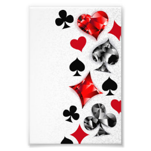 Poker Player Gambler Playing Card Suits Las Vegas Photo Print