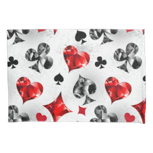 Poker Player Gambler Playing Card Suits Las Vegas Pillow Case