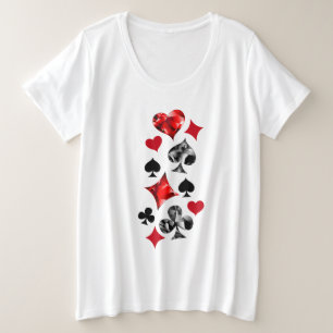 Poker Player Gambler Playing Card Suits Las Vegas Plus Size T-Shirt